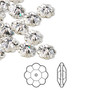 Bead, Crystal Passions®, crystal clear, foil back, 10x3.5mm faceted margarita flower (3700). Sold per pkg of 12.