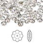 Bead, Crystal Passions®, crystal clear, foil back, 6x2mm faceted margarita flower (3700). Sold per pkg of 144 (1 gross).