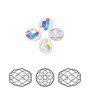 Bead, Crystal Passions®, crystal AB, 7x6mm faceted olive briolette (5044). Sold per pkg of 4.