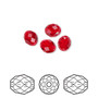 Bead, Crystal Passions®, light Siam, 7x6mm faceted olive briolette (5044). Sold per pkg of 4.