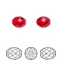 Bead, Crystal Passions®, light Siam, 9.5x8mm faceted olive briolette (5044). Sold per pkg of 2.