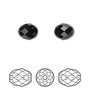 Bead, Crystal Passions®, jet, 9.5x8mm faceted olive briolette (5044). Sold per pkg of 2.