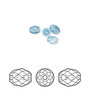Bead, Crystal Passions®, aquamarine, 5x4mm faceted olive briolette (5044). Sold per pkg of 4.