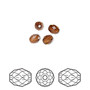 Bead, Crystal Passions®, light amber, 5x4mm faceted olive briolette (5044). Sold per pkg of 4.