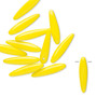 Bead, Preciosa Thorn™, Czech pressed glass, opaque yellow, 16x4mm top-drilled thorn. Sold per pkg of 20.