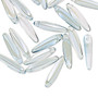Bead, Preciosa Thorn™, Czech pressed glass, clear smoky blue, 16x4mm top-drilled thorn. Sold per pkg of 20.