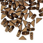 Bead, Tango™, Czech pressed glass, opaque jet dark bronze, 8x6x6mm triangle with (2) 0.7-0.8mm holes. Sold per 10-gram pkg, approximately 65 beads.