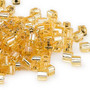 SB4-3 - Miyuki - 4mm - Silver Lined Gold - 250gms - 4mm Square Glass Bead