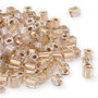 SB4-234 - Miyuki - 4mm - Clear Colour Lined Gold - 250gms - 4mm Square Glass Bead