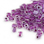 SB4-243 - Miyuki - 4mm - Clear Colour Lined Purple - 250gms - 4mm Square Glass Bead