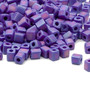 SB4-414FR - Miyuki - 4mm - Opaque Frosted Rainbow Cobalt - 250gms - 4mm Square Glass Bead