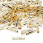 Miyuki Bugle Beads - 12mm x 2.7mm twisted glass - Silver LIned Two Tone Translucent Light Gold and Clear TW3931 (50gms)