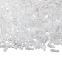 Miyuki Bugle Beads - 6mm x 2mm twisted glass - Transparent Rainbow Crystal TW250 (50gms)