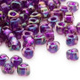 TR5-1832 - Miyuki - #5 - Transparent Purple Colour Lined Blue - 250gms - Triangle Glass Bead