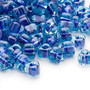 TR5-1828 - Miyuki - #5 - Transparent Lt Blue Colour Lined Dark Blue - 250gms - Triangle Glass Bead
