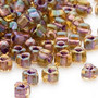 TR5-1167 - Miyuki - #5 - Transparent Amber Yellow Colour Lined Lilac - 250gms - Triangle Glass Bead