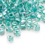 TR5-1136 - Miyuki - #5 - Transparent Clear Colour Lined Aqua - 250gms - Triangle Glass Bead