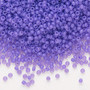 Seed bead, Dyna-Mites™, glass, translucent matte inside color purple, #11 round. Sold per 40-gram pkg.