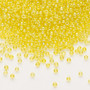 Seed bead, Dyna-Mites™, glass, transparent rainbow yellow, #11 round. Sold per 40-gram pkg.