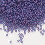 Seed bead, Dyna-Mites™, glass, translucent matte inside color blue/lilac, #11 round. Sold per 40-gram pkg.