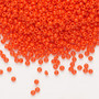 Seed bead, Dyna-Mites™, glass, opaque dark orange, #11 round. Sold per 40-gram pkg.