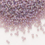Seed bead, Dyna-Mites™, glass, frosted translucent rainbow amethyst purple, #11 round. Sold per 40-gram pkg.