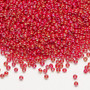 Seed bead, Dyna-Mites™, glass, opaque rainbow ruby, #11 round. Sold per 40-gram pkg.