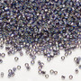 Seed bead, Dyna-Mites™, glass, silver-lined translucent rainbow purple, #11 round with square hole. Sold per 40-gram pkg.