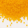 Seed bead, Dyna-Mites™, glass, translucent matte orange, #11 round. Sold per 40-gram pkg.