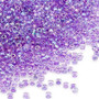 Seed bead, Dyna-Mites™, glass, transparent inside color rainbow purple, #11 round. Sold per 40-gram pkg.