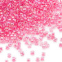 Seed bead, Dyna-Mites™, glass, transparent inside color rainbow hot pink, #11 round. Sold per 40-gram pkg.