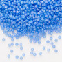 Seed bead, Dyna-Mites™, glass, frosted translucent rainbow blue, #11 round. Sold per 40-gram pkg.