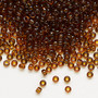 Seed bead, Dyna-Mites™, glass, transparent root beer, #8 round. Sold per 40-gram pkg.