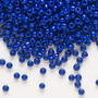 Seed bead, Dyna-Mites™, glass, opaque dark blue, #8 round. Sold per 40-gram pkg.