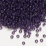 Seed bead, Dyna-Mites™, glass, transparent amethyst purple, #8 round. Sold per 40-gram pkg.