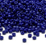 Seed bead, Dyna-Mites™, glass, opaque navy blue, #8 round. Sold per 40-gram pkg.