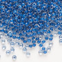 Seed bead, Dyna-Mites™, glass, translucent inside color cobalt, #8 round. Sold per 40-gram pkg.