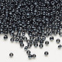 Seed bead, Dyna-Mites™, glass, opaque iris silver, #8 round. Sold per 40-gram pkg.