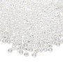 Seed bead, Dyna-Mites™, glass, transparent rainbow clear, #8 round. Sold per 40-gram pkg.