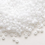 Seed bead, Dyna-Mites™, glass, opaque matte white, #8 round. Sold per 40-gram pkg.
