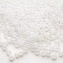 Seed bead, Dyna-Mites™, glass, opaque ceylon pastel white, #6 round. Sold per 40-gram pkg.