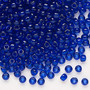 Seed bead, Dyna-Mites™, glass, transparent cobalt, #6 round. Sold per 40-gram pkg.