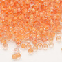 Seed bead, Dyna-Mites™, glass, translucent inside color tangerine, #6 round. Sold per 40-gram pkg.