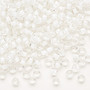 Seed bead, Dyna-Mites™, glass, translucent inside color white, #6 round. Sold per 40-gram pkg.