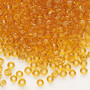Seed bead, Dyna-Mites™, glass, transparent light amber yellow, #6 round. Sold per 40-gram pkg.