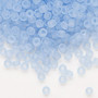 Seed bead, Dyna-Mites™, glass, transparent matte pale blue, #6 round. Sold per 40-gram pkg.