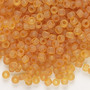 Seed bead, Dyna-Mites™, glass, transparent matte amber yellow, #6 round. Sold per 40-gram pkg.