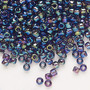 Seed bead, Dyna-Mites™, glass, transparent rainbow purple, #6 round. Sold per 40-gram pkg.