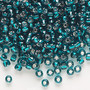 Seed bead, Dyna-Mites™, glass, silver-lined translucent teal, #6 round. Sold per 40-gram pkg.