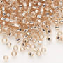 Seed bead, Dyna-Mites™, glass, silver-lined translucent light pink, #6 round with square hole. Sold per 40-gram pkg.